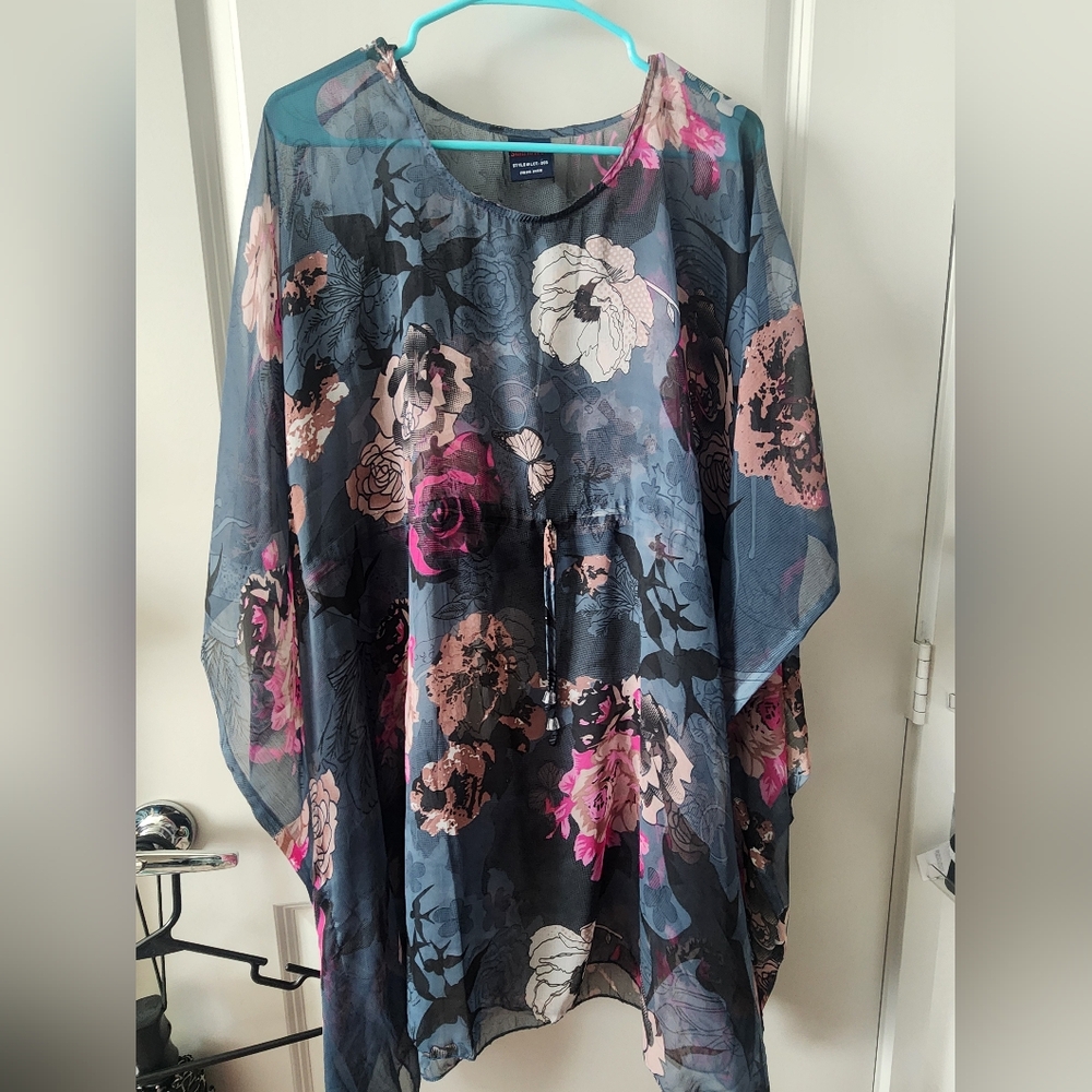 Top Cover Up Floral Butterfky Xl